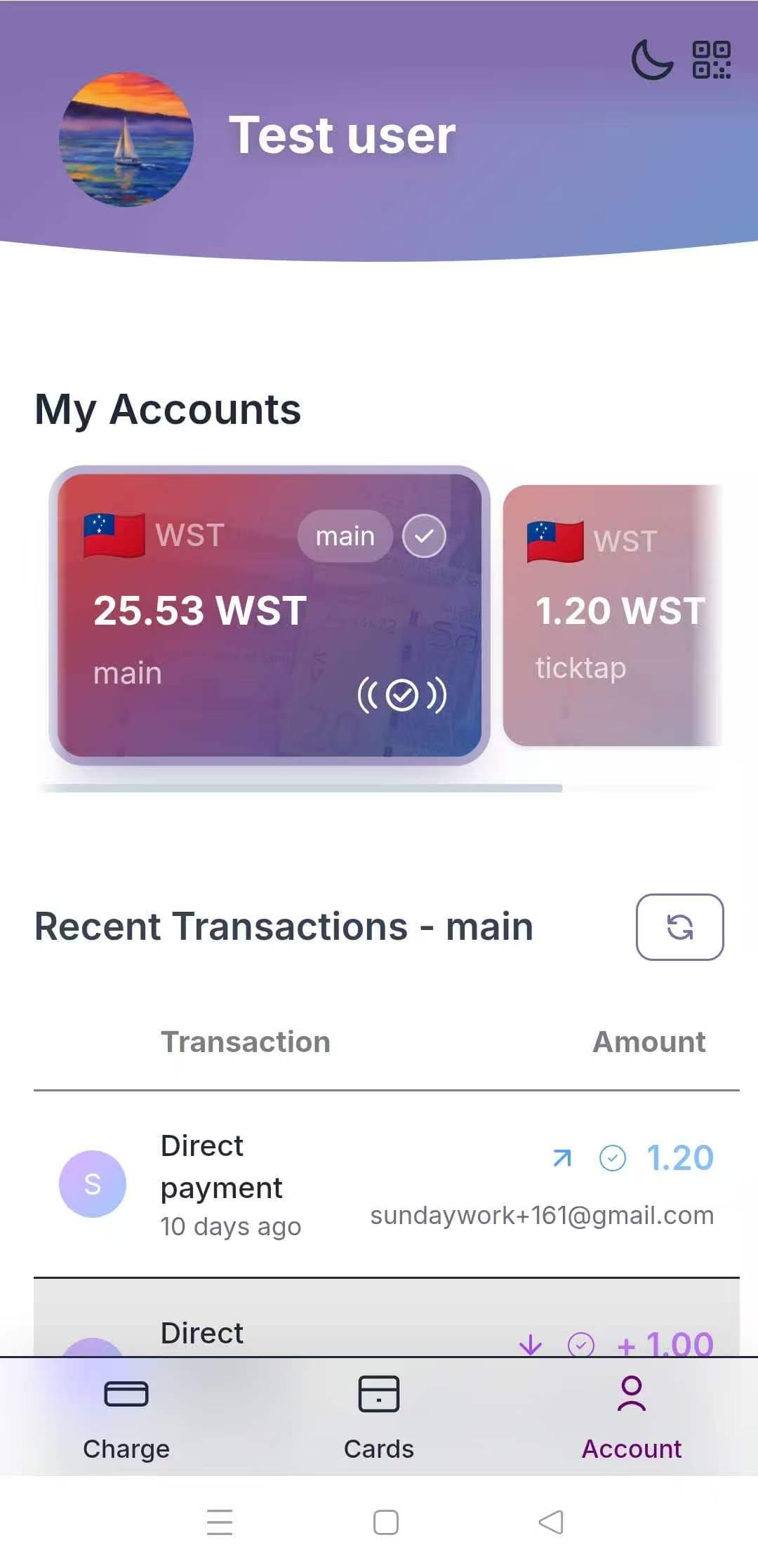 PacWallex wallet — my balance